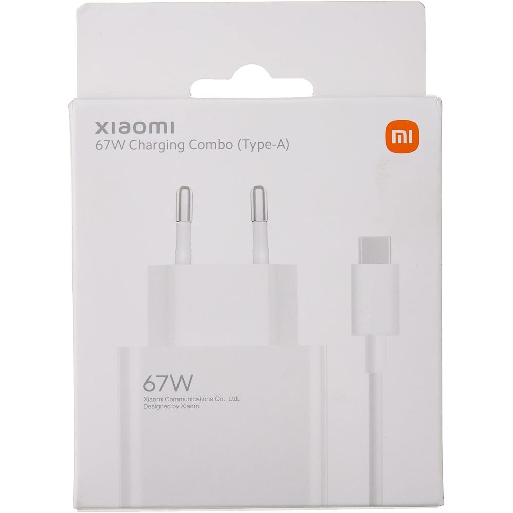 Adaptador Red Xiaomi MDY-12-EH Blanco + Cable USB-C 67W XHyperCharge Combo (Type-A) | Carga Rápida y Segura