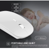 Ratón inalámbrico 1600dpi 4 botones para PC ordenador portátil Windows... Ultrafino USB 2,4 Ghz Blanco