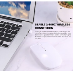 Ratón inalámbrico Bluetooth blanco mate ⋆ Silencioso y ergonómico ⋆ Para iPad, PC, tablet, móvil ⋆ ENVÍO DESDE ESPAÑA