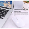 Ratón inalámbrico Bluetooth blanco mate ⋆ Silencioso y ergonómico ⋆ Para iPad, PC, tablet, móvil ⋆ ENVÍO DESDE ESPAÑA