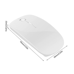 Ratón inalámbrico 1600dpi 4 botones para PC ordenador portátil Windows... Ultrafino USB 2,4 Ghz Blanco