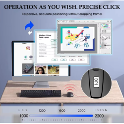 Ratón inalámbrico silencioso 2.4G óptico portátil Ajustable 1600 DPI para Notebook PC portátil MacBook