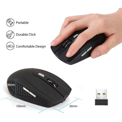 Ratón inalámbrico silencioso 2.4G óptico portátil Ajustable DPI para Notebook PC portátil MacBook