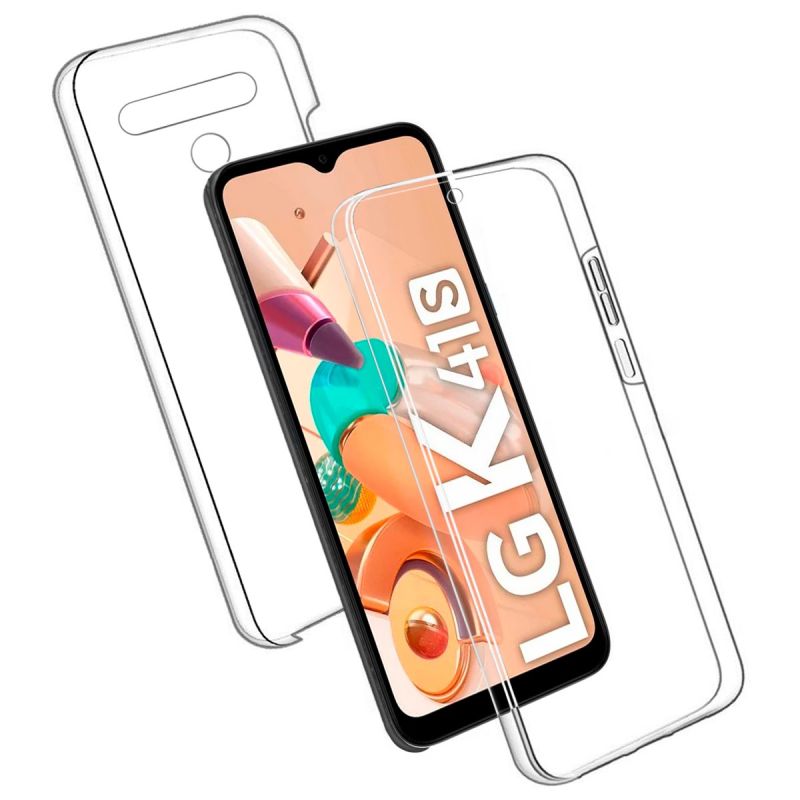Funda compatible con LG K41S * Frontal silicona y trasera policarbonato * Doble 360º transparente