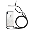 Funda compatible con IPHONE 7 / 8 / SE 2020 * Silicona con cordón cuerda * Brillantina borde negro