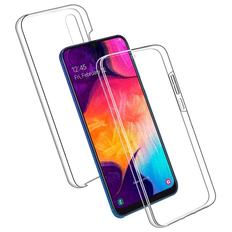 Funda doble 360º compatible con SAMSUNG GALAXY A50 / GALAXY S5 Frontal silicona y trasera policarbonato Transparente