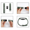 Correa compatible FitBit Bracelet Charge 2 silicona hebilla metálica ajustable resistente - Color Verde militar