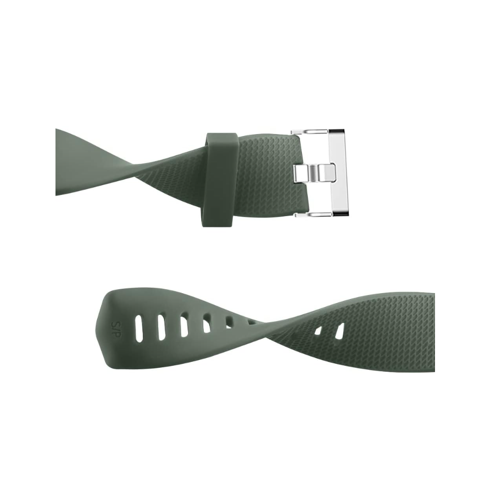 Correa compatible FitBit Bracelet Charge 2 silicona hebilla metálica ajustable resistente - Color Verde militar