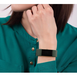Correa compatible FitBit Bracelet Charge 2 silicona hebilla metálica ajustable resistente - Color Verde militar