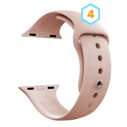 Correa compatible con APPLE WATCH SERIES 1 / 2 / 3 / 4 / 5 / 6 / 7 / SE (42 / 44 / 45 / 49 mm) * Silicona color negro rosa palo