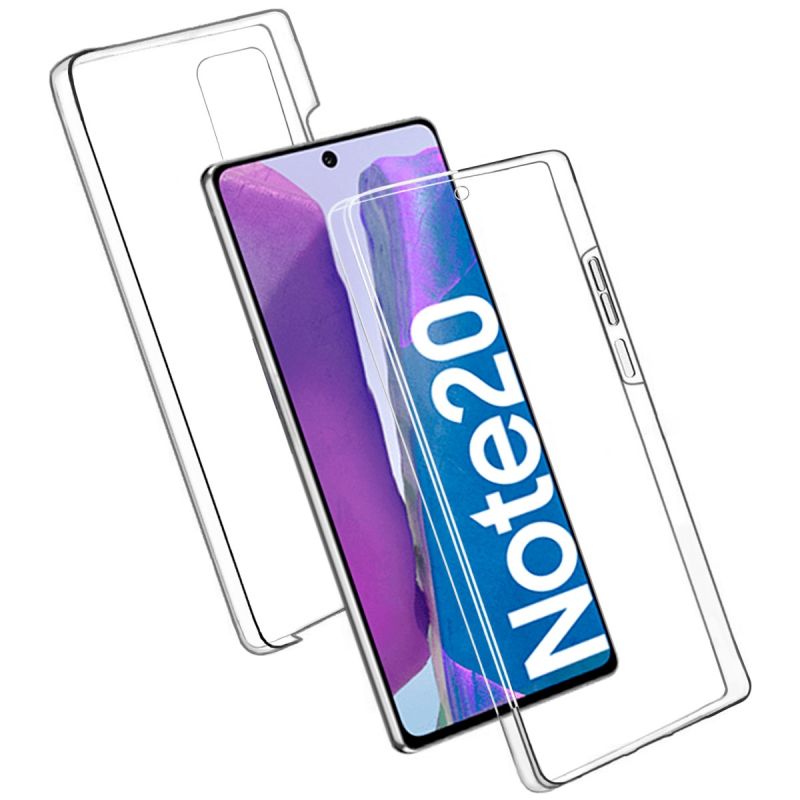 Funda doble 360º compatible con SAMSUNG GALAXY NOTE 20 * Frontal silicona y trasera policarbonato * Transparente