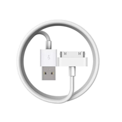 Cable de carga y datos para APPLE IPHONE 3G / 3GS / 4 / 4S / IPAD / IPOD * Conector 30 pines * USB 2.0 blanco 1m