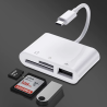 Adaptador 3 en 1 lector de tarjetas SD micro SD RS-MMC y USB hembra Ratón cámara iPhone etc smartphone Tipo C