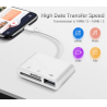 Adaptador 3 en 1 lector de tarjetas SD micro SD RS-MMC y USB hembra Ratón cámara iPhone etc smartphone Tipo C