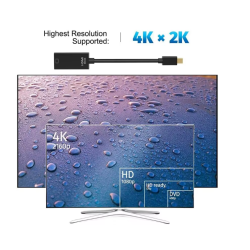 Cable adaptador Mini DisplayPort macho a HDMI hembra 4K * Compatible con Macbook, iMac, Powerbook G4