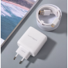 Cargador adaptador de red REALME SUPER DART 65W + Cable Tipo C USB-C Blanco