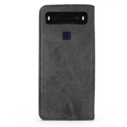 Funda compatible con OPPO Y72 5G Flip cover tapa soporte billetera tarjetero magnética - NEGRO