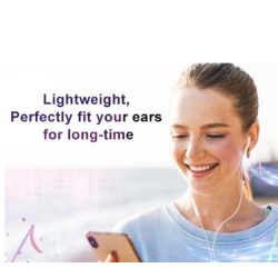 Auriculares manos libres con cable 1.2m conector USB-C tipo C Micrófono control de volumen Blanco