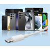 Auriculares manos libres con cable 1.2m conector USB-C tipo C Micrófono control de volumen Blanco