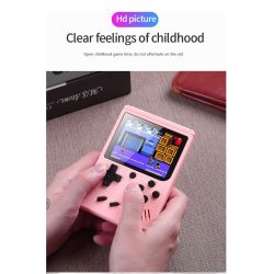 Mini consola portátil retro con 500 juegos clásicos ⋆ Pantalla LCD de 3'' ⋆ Incluye batería recargable y cable AV ⋆ Color AZUL