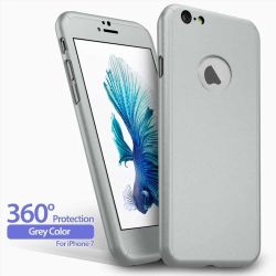 Funda compatible con IPHONE 7 / 8 Doble 360º policarbonato con protector de pantalla cristal templado Plata