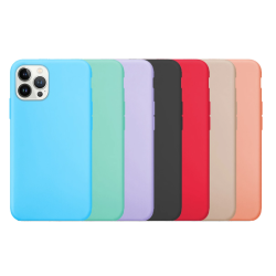 Funda compatible con IPHONE 13 PRO MAX Silicona suave flexible - Azul rosa