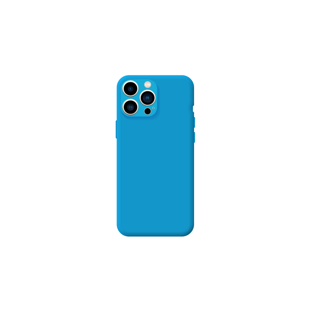 Funda compatible con IPHONE 13 PRO MAX Silicona suave flexible - Azul rosa