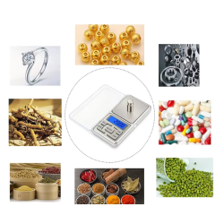 Mini báscula digital balanza de precisión 0.01 a 500 gramos - Pantalla LCD - Ideal joyería cocina especias