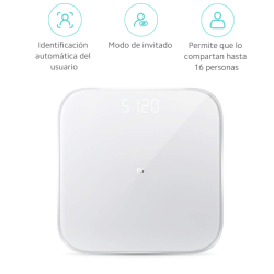 Xiaomi Mi Smart Scale 2 - Báscula inteligente baño con Bluetooth - Pantalla LED - 16 usuarios - Hasta 150 kg