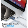 Adaptador compatible con conector Apple lightning hembra a Tipo C USB-C macho Negro / plata - Compatible con iPhone iPad etc...