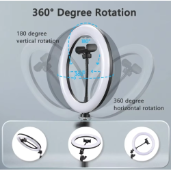 Anillo aro de luz LED selfie 26cm 10'' ⋆ 3 tonos luz ⋆ 2700-6500K ⋆ USB 12W ⋆ Ideal vídeo y fotografía ⋆ Envío desde España