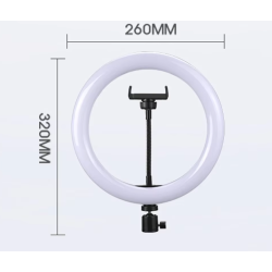 Anillo aro de luz LED selfie 26cm 10'' ⋆ 3 tonos luz ⋆ 2700-6500K ⋆ USB 12W ⋆ Ideal vídeo y fotografía ⋆ Envío desde España
