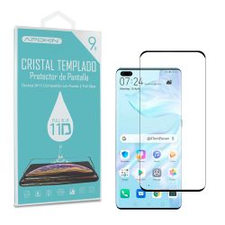 Protector de pantalla compatible con HUAWEI P40 * Borde negro * Cristal templado transparente