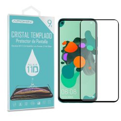 Protector de pantalla compatible con HUAWEI MATE 30 LITE / HONOR 20 / NOVA 5T * Borde negro * Cristal templado