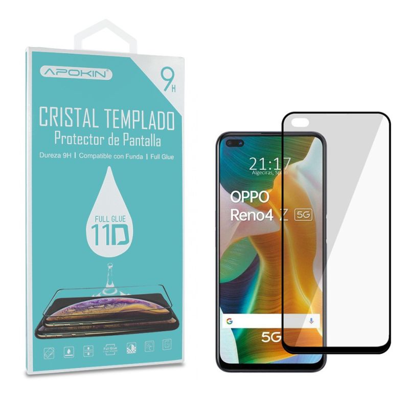 Cristal templado Oppo Reno4 Z / A33 11D Borde negro Protector de pantalla