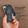 Batería compatible con IPHONE 4S ⋆ Válida para todos los APN ⋆ Capacidad 1430 mAh