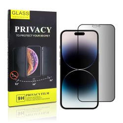 Protector de pantalla compatible con IPHONE 14 PRO Templado negro privacidad antiespías