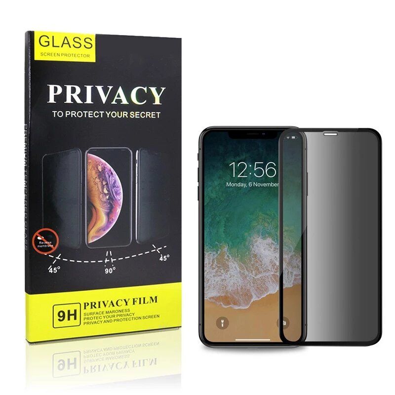 Protector de pantalla compatible con IPHONE XR / 11 Templado negro privacidad antiespías