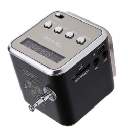 Mini Altavoz Bluetooth de metal multimedia ⋆ TF USB FM AUX ⋆ Pantalla LED y luz LED integrada TD-V26