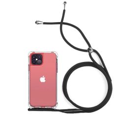 Funda compatible con IPHONE 12 PRO MAX * Silicona transparente * Esquinas reforzadas con cordón negro