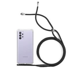 Funda compatible con SAMSUNG GALAXY A32 5G * Silicona transparente * Esquinas reforzadas con cordón negro