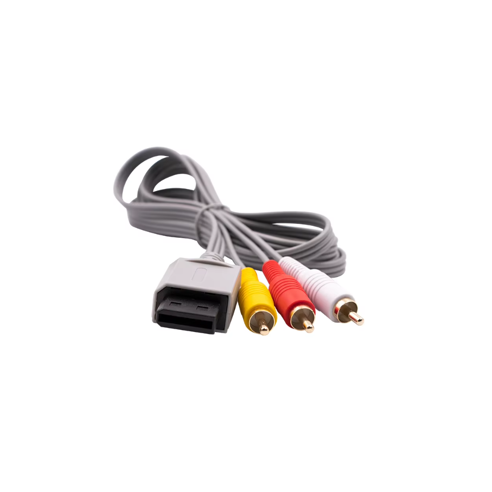 Adaptador AV de audio y vídeo cable compuesto 3 RCA para NINTENDO WII ⋆ 1.8 m ⋆ Compatible con consolas y televisores