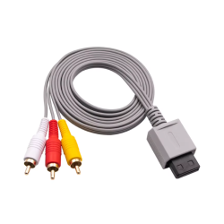 Adaptador AV de audio y vídeo cable compuesto 3 RCA para NINTENDO WII ⋆ 1.8 m ⋆ Compatible con consolas y televisores