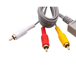 Adaptador AV de audio y vídeo cable compuesto 3 RCA para NINTENDO WII ⋆ 1.8 m ⋆ Compatible con consolas y televisores