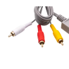 Adaptador AV de audio y vídeo cable compuesto 3 RCA para NINTENDO WII ⋆ 1.8 m ⋆ Compatible con consolas y televisores
