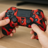 Funda de silicona compatible con MANDO DUALSHOCK PS4 Camuflaje rojo negro