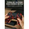 Funda de silicona compatible con MANDO DUALSHOCK PS4 Camuflaje rojo negro