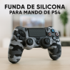 Funda de silicona compatible con MANDO DUALSHOCK PS4 ⋆ Camuflaje gris negro ⋆ Protección antideslizante y resistente