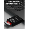 Lector de tarjetas USB 3.0 compatible con SD TF ⋆ Adaptador 2 en 1 de alta velocidad para accesorios de portátil SDXC negro