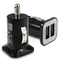 USAMS Cargador adaptador coche mechero doble USB 3.1A ⋆ Carga rápida ⋆ 2 puertos ⋆ Color negro